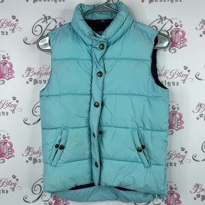 GAP vest puffer zip up warm cozy layer Aqua Blue Puffer Vest